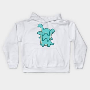 Dino tower, long neck, Dinosaurus. Kids Hoodie